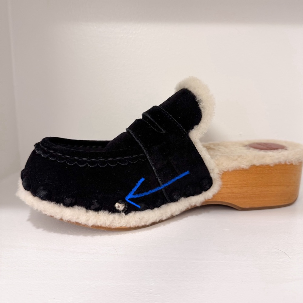 CHLOÉ Joy Suede & Shearling Clogs - Picture 7 of 15